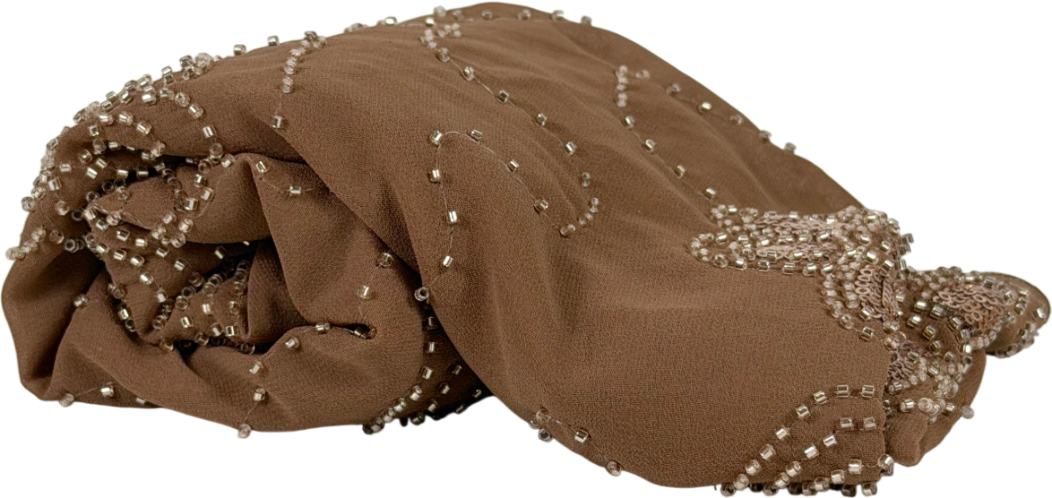 Brown Stud Embroidered Sarong
