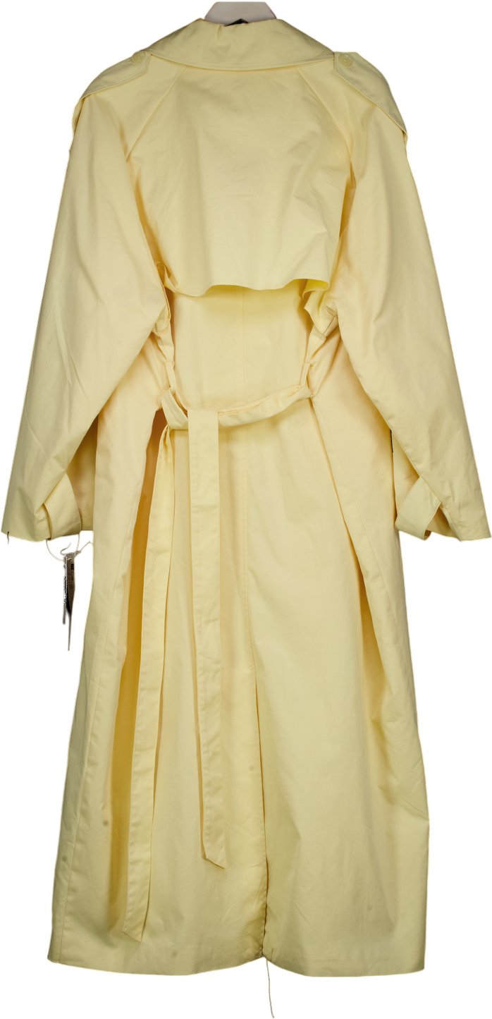 NA-KD Yellow Oversized Long Trenchcoat UK 8