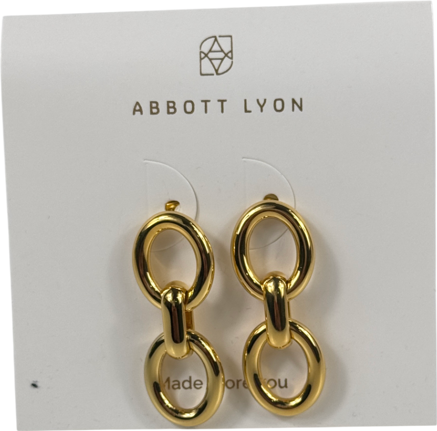 ABBOT LYON Yellow Gold Plated Knotted Link Drop Earrings