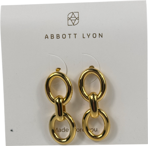 ABBOT LYON Yellow Gold Plated Knotted Link Drop Earrings