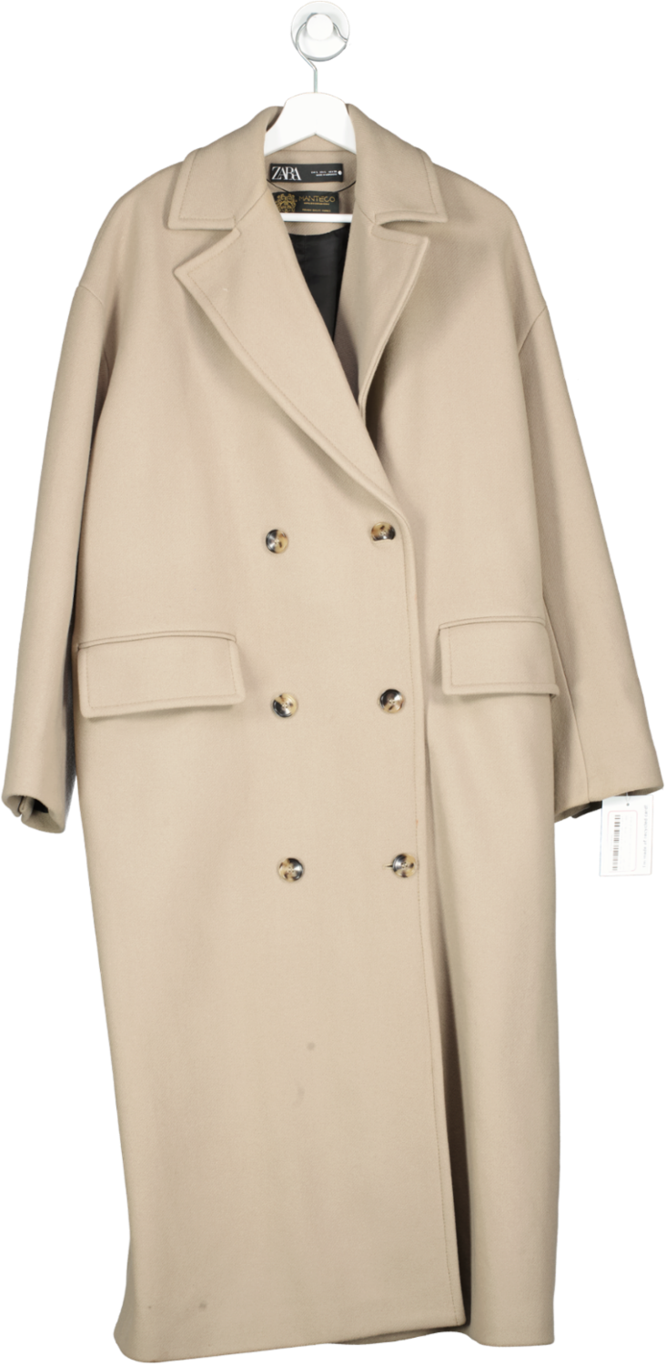 ZARA Beige Premium Warm Wool Limited Edition Coat UK L
