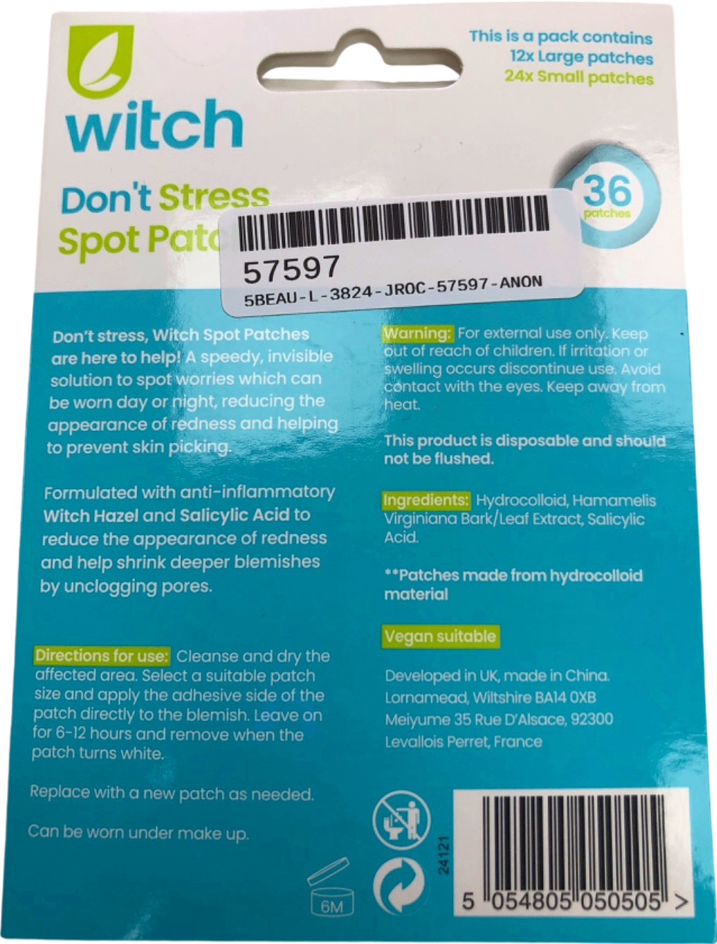 Witch Don't Stress Spot Patches 36 Patches