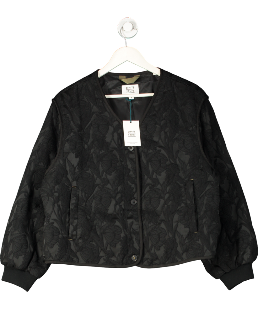 White Stuff Jacquard Jacket In Pure Black UK M