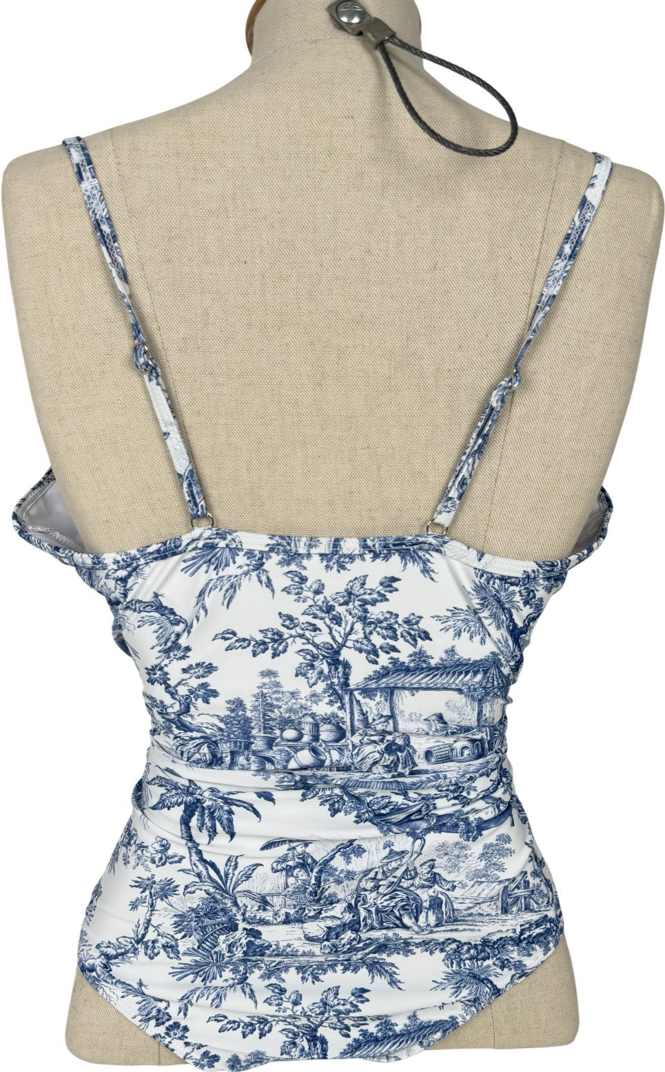 Amazon Blue Toile Print Swimsuit With Sarong UK L