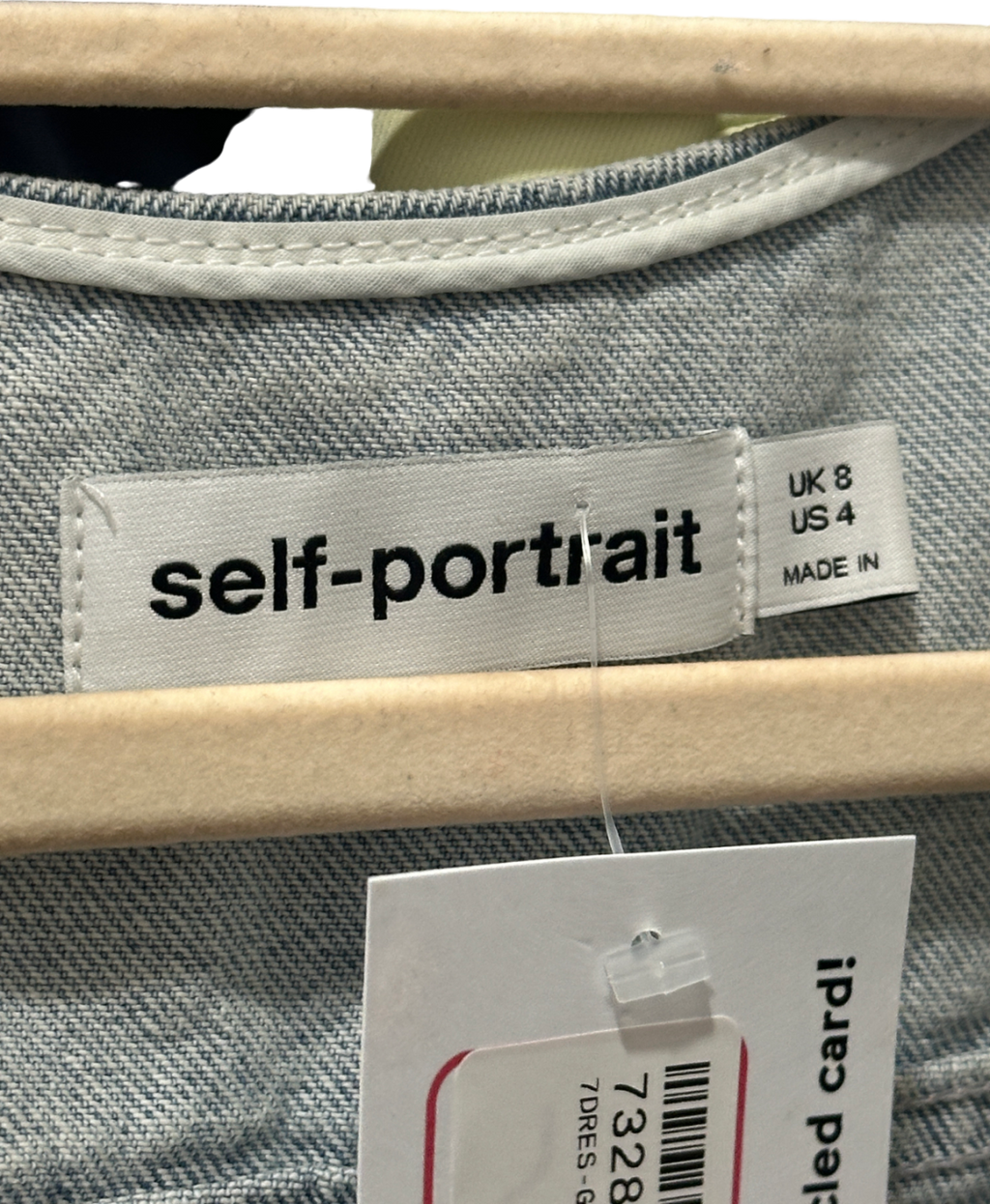 Self-Portrait Light Blue Embellished Denim Dress UK 8