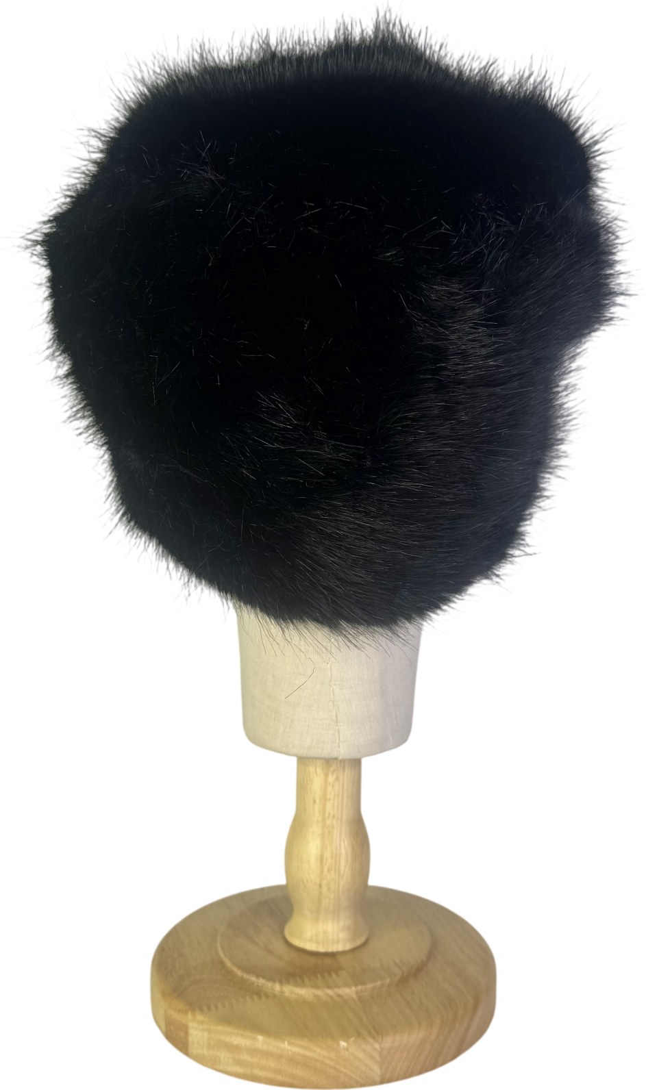 Helen Moore Black Faux Fur Winter Pillbox Hat One Size