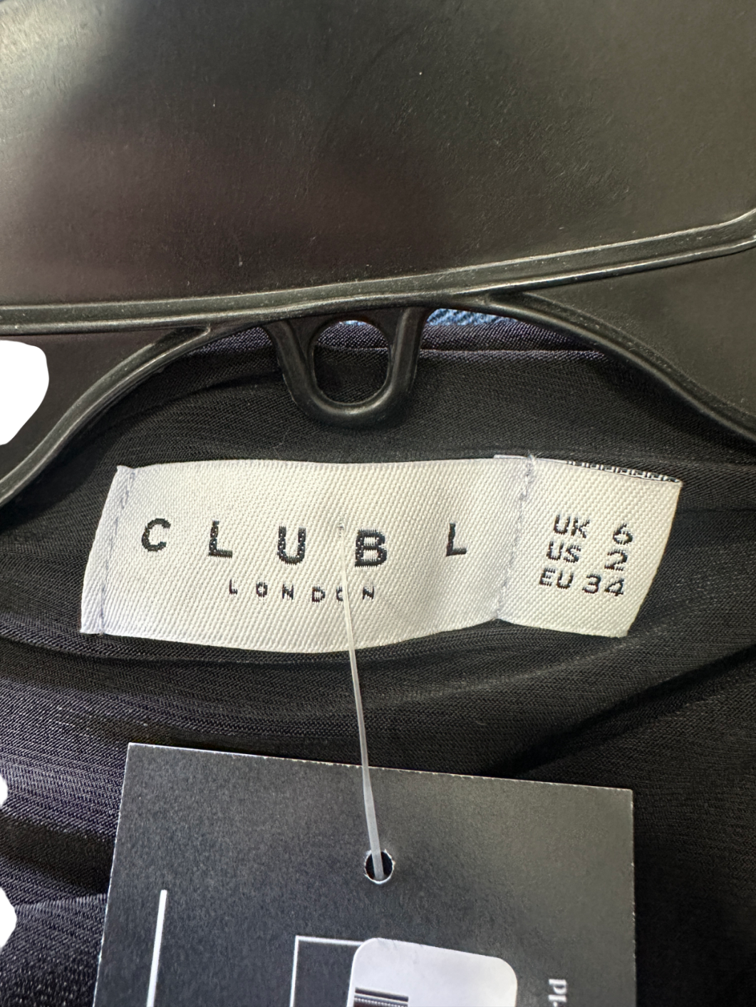 Club L Black Onbe-shoulder Bodycon Mini Dress UK 6