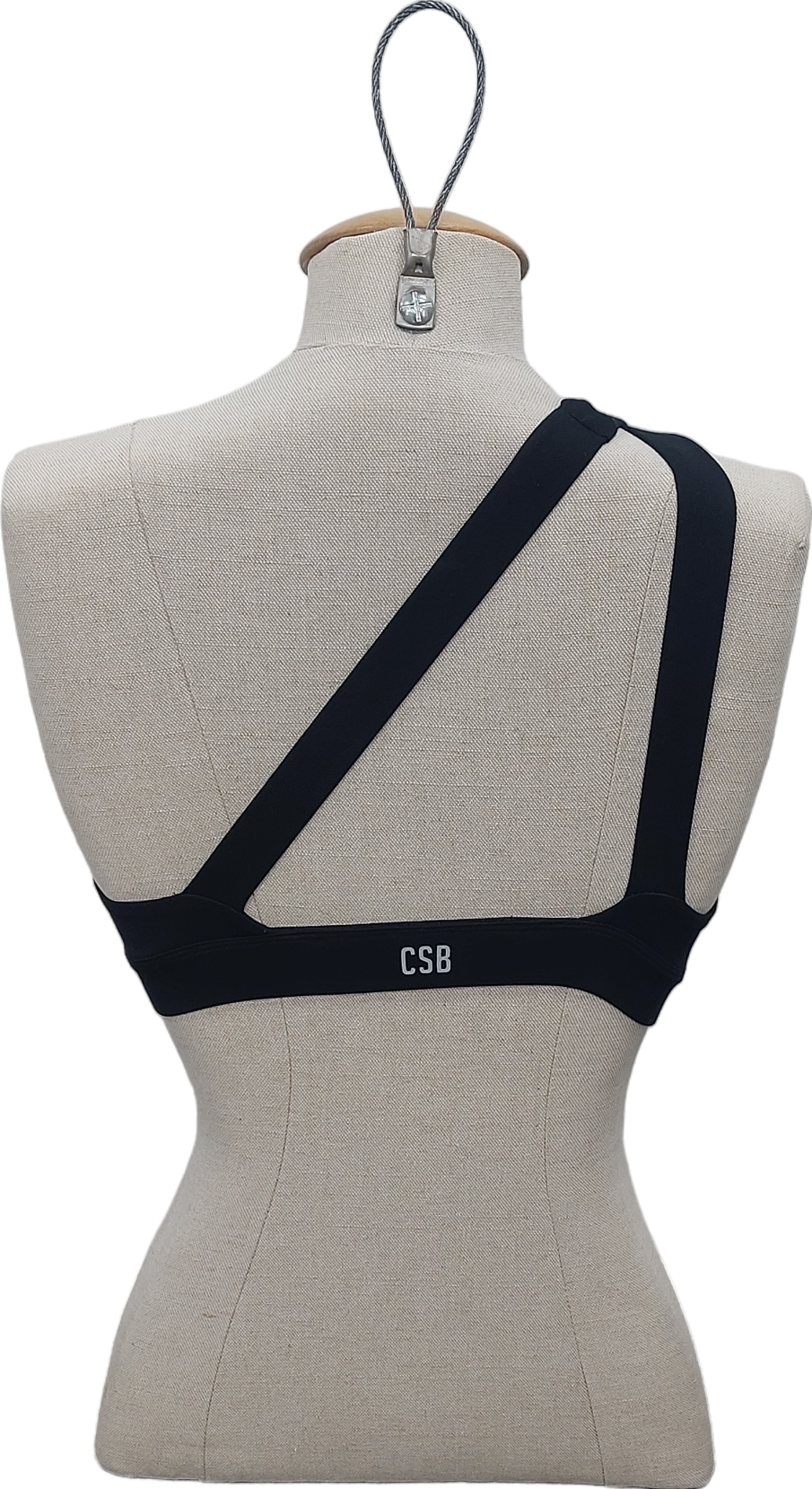 CSB Black Asymmetric Sports Bra UK S