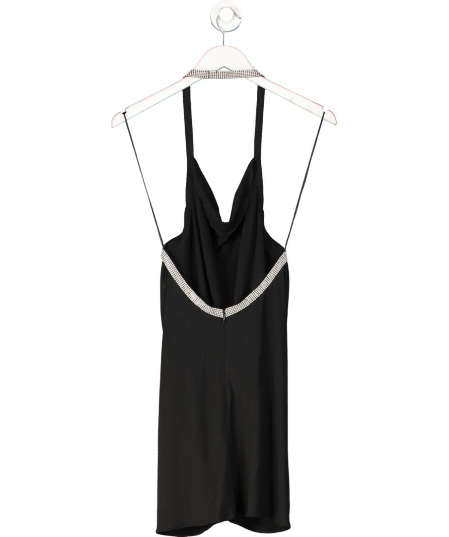 ZARA Black Liminted Edition Rinestone Draped Mini Dress UK M