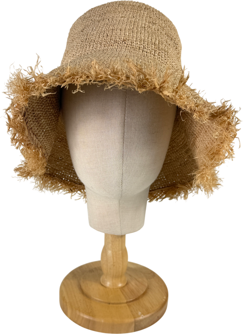 H&M Brown Straw Bucket Hat UK S