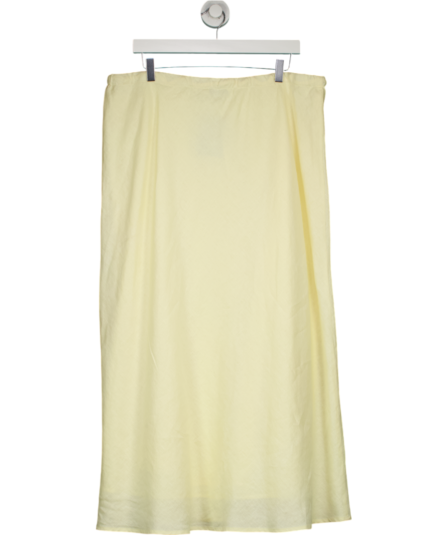 Mint Velvet Yellow Pure Linen Maxi Skirt UK XL