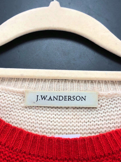 J.W. Anderson Red/Beige Cashmere Jumper Medium UK 10