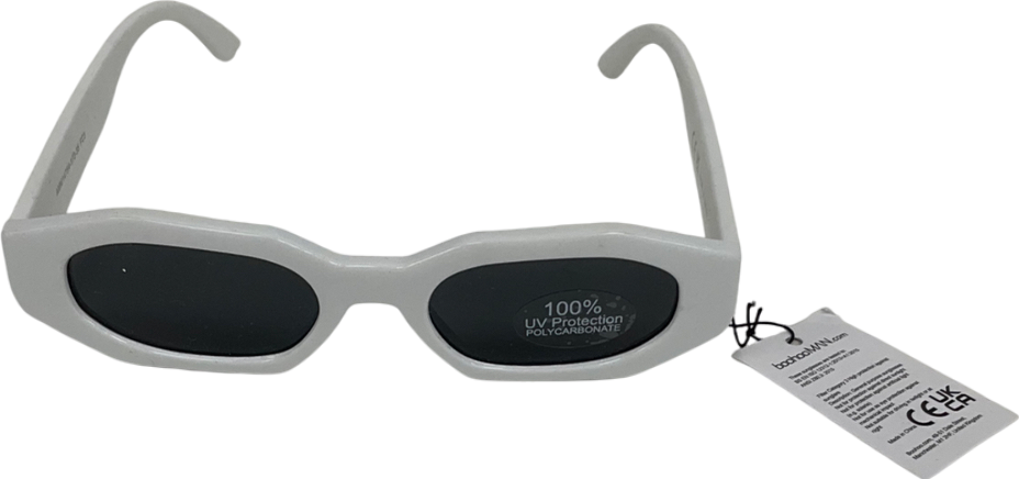 boohooMan White Recycled Plastic Hexagon Sunglasses In Case 0625reli34094anon One Size
