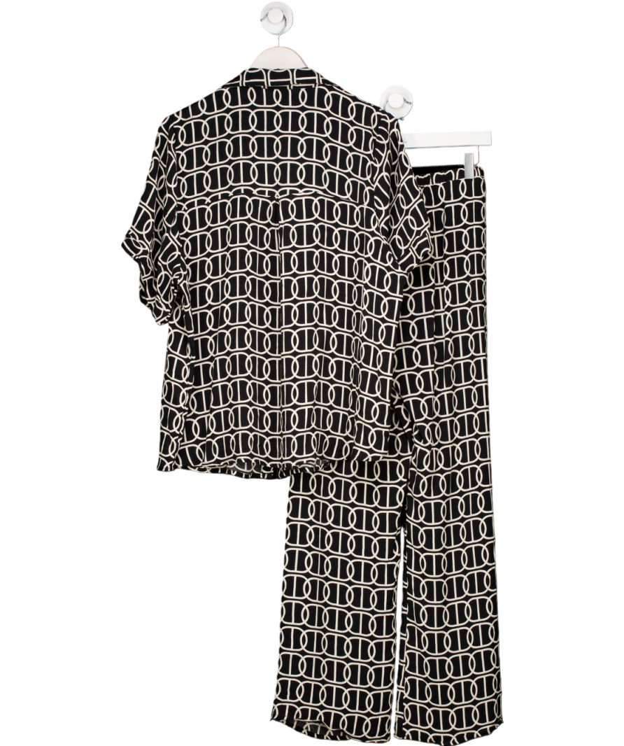 DISSH 2-piece Black / White Izzie Print Shirt (uk 8) And Drawstring Trousers UK 6