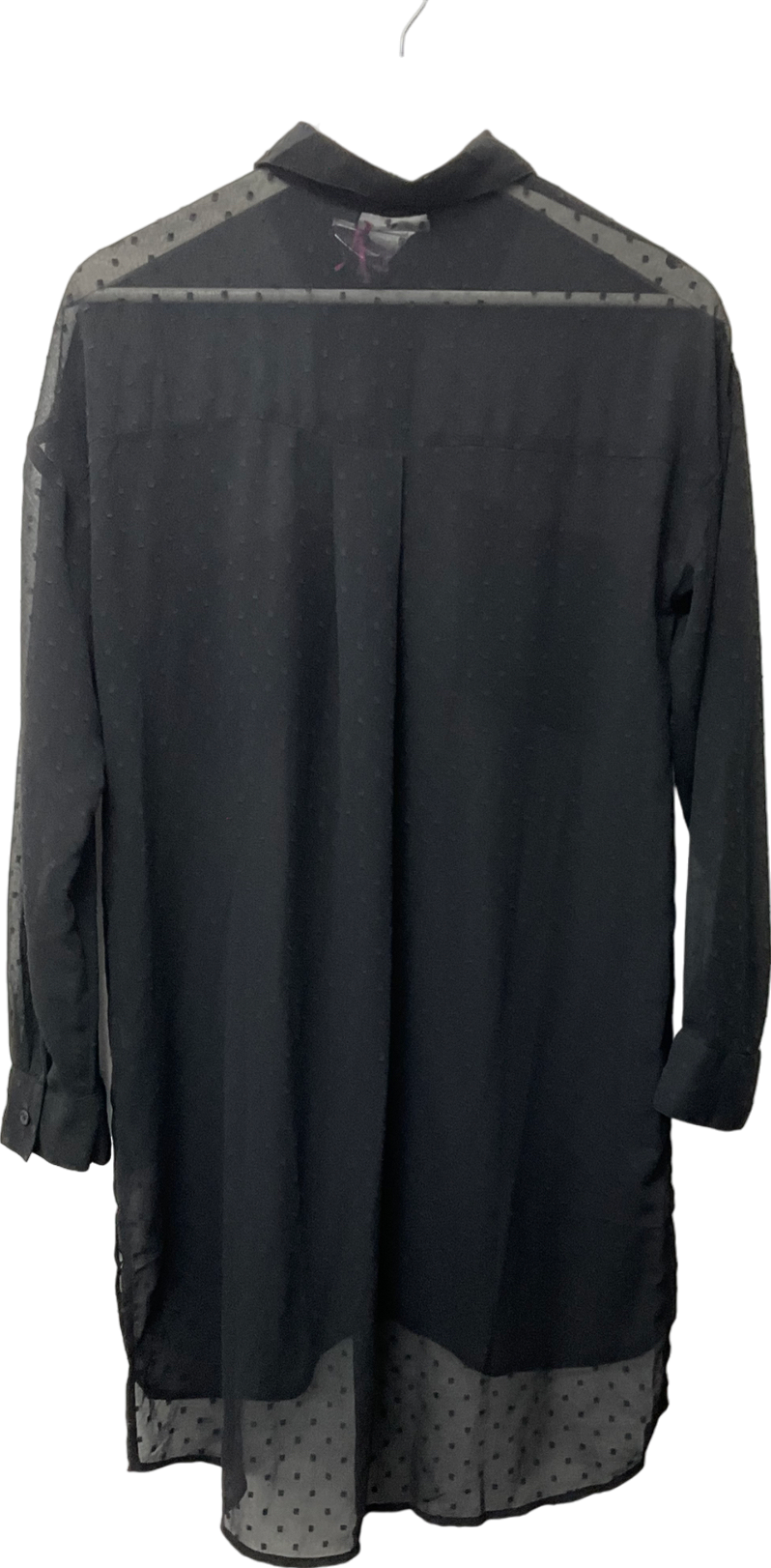 Very Black Yours Curve Texture Sheer Shirt UK 10