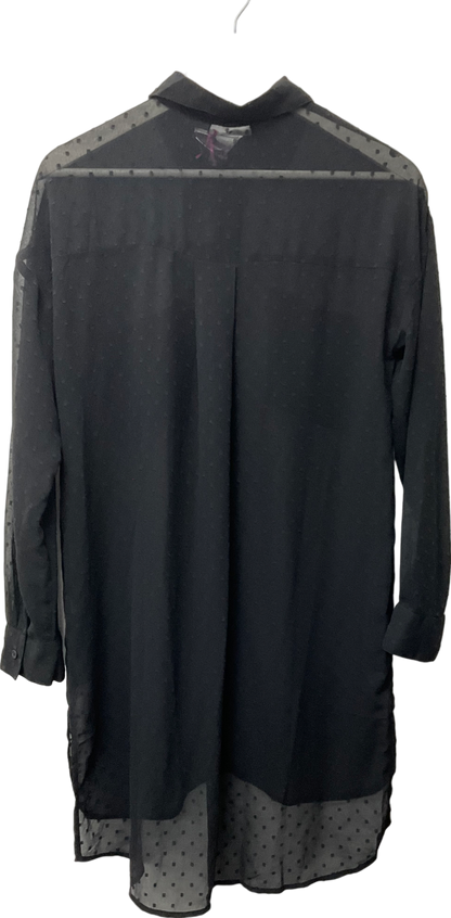 Very Black Yours Curve Texture Sheer Shirt UK 10