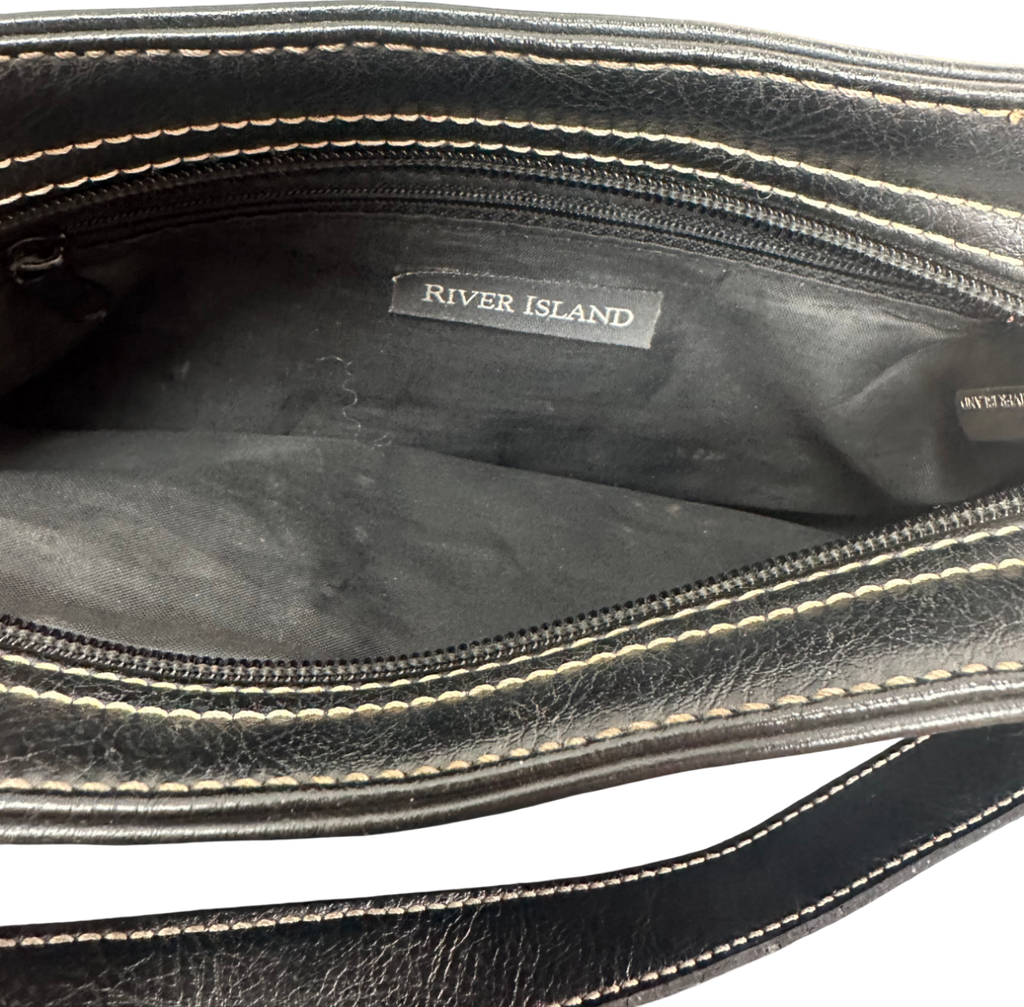 New Look Black Leather Look Shoulder Bag