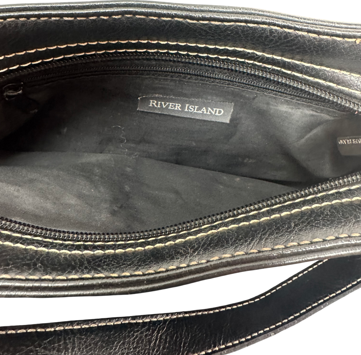 New Look Black Leather Look Shoulder Bag