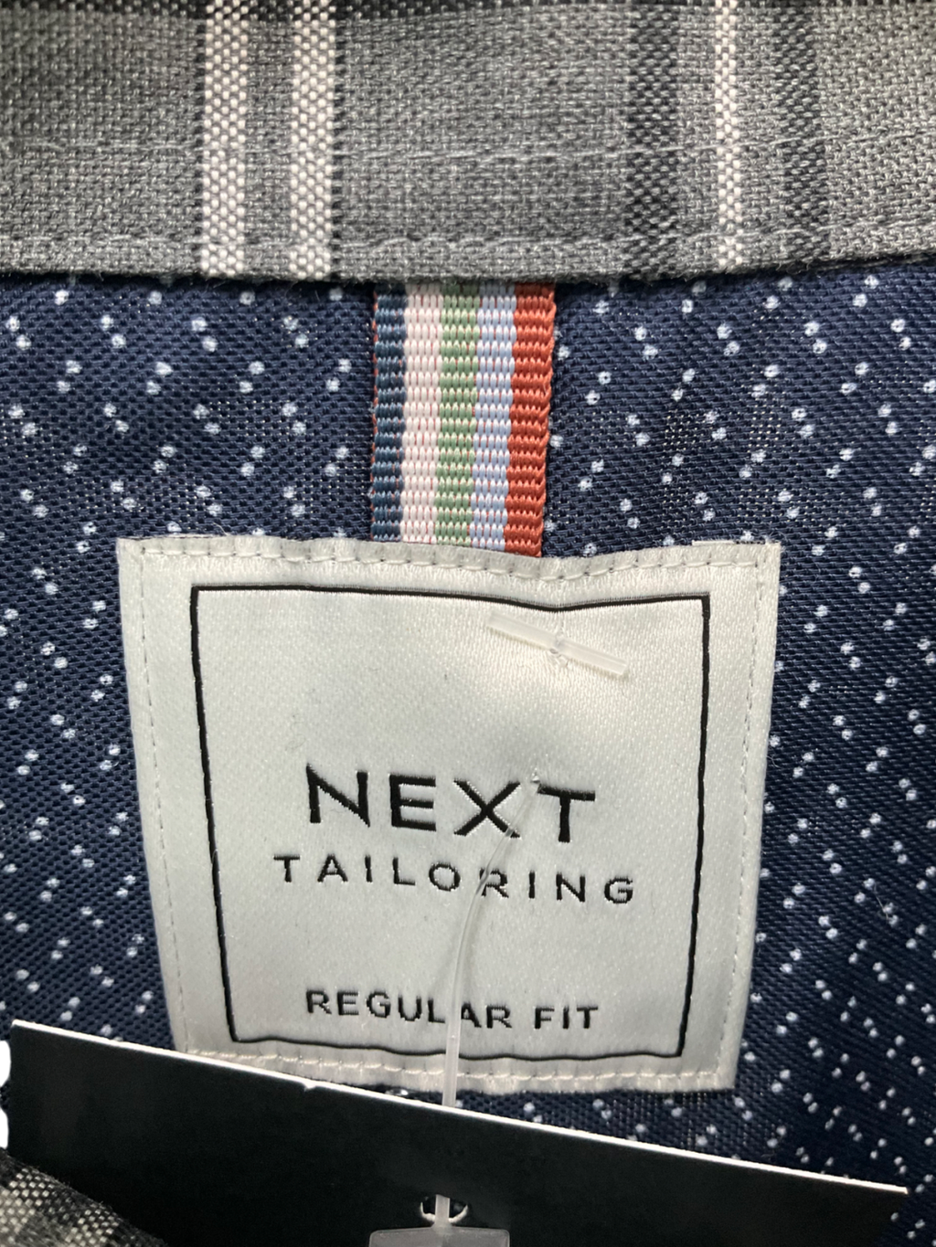 Next Grey Checked Long Sleeve Shirt UK M