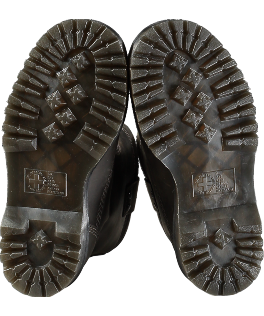 Dr Martens Brown Anistone Tall Leather Biker Boots UK 4 EU 37 👠