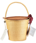 Sensi Studio Nude Handmade Straw Lidded Basket Bag