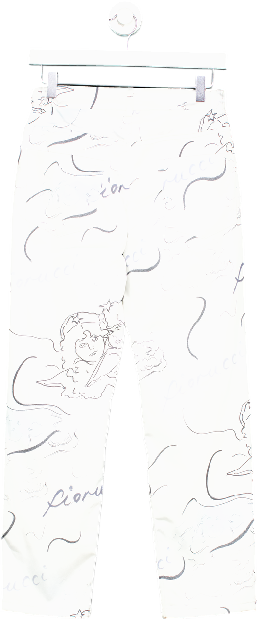 Fiorucci White Printed Trousers UK S