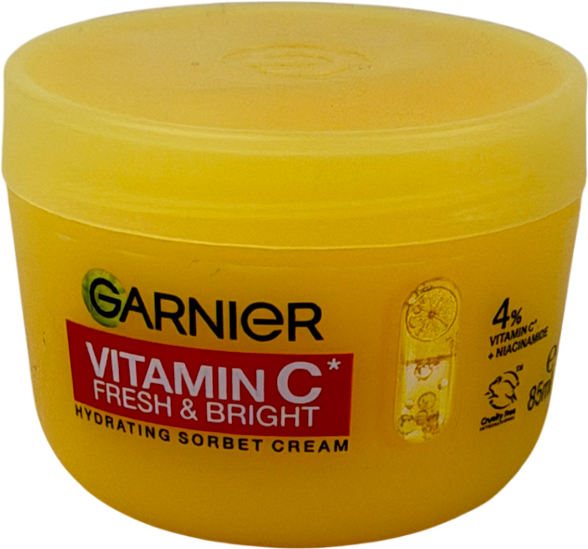 Garnier Vitamin C Fresh & Bright Hydrating Sorbet Cream 4 Percent Vitamin C Plus Niacinamide 85ml