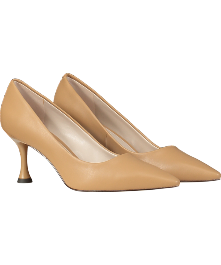 Charles & Keith Brown Camel Spool Heel Pumps UK 4 EU 37 👠