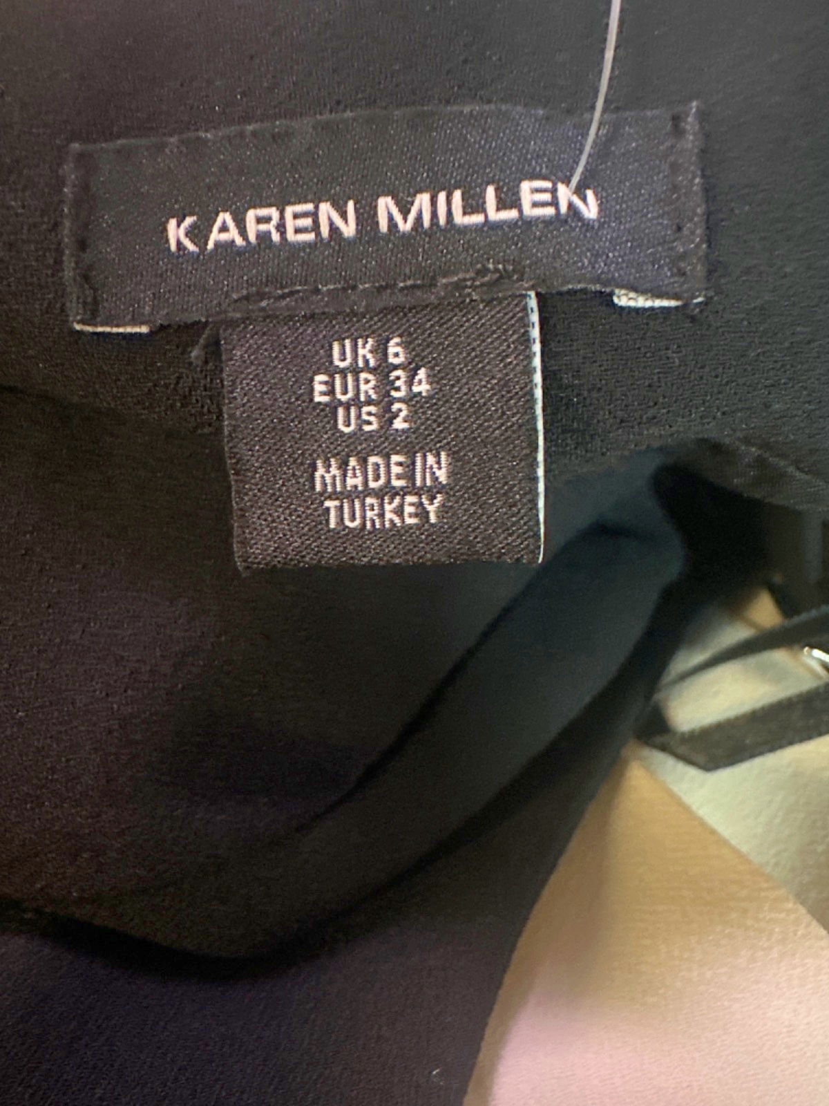 Karen Millen Black and Cream Asymmetric Skirt UK 6