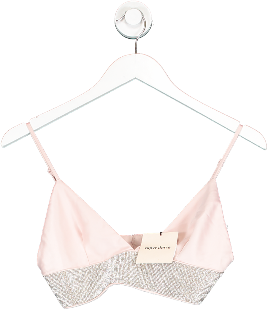 Superdown Pink Diamante Bra Top UK XXS