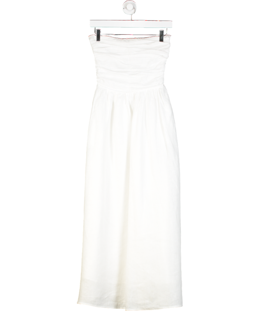 DISSH White Lexi Linen Midi Dress UK 6