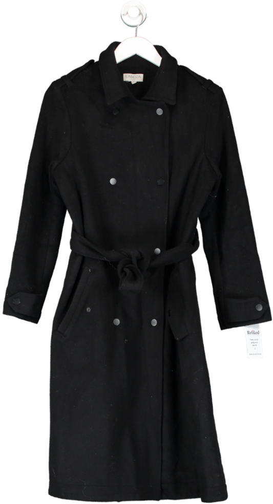 Labeca Black Wool Trench Coat UK S