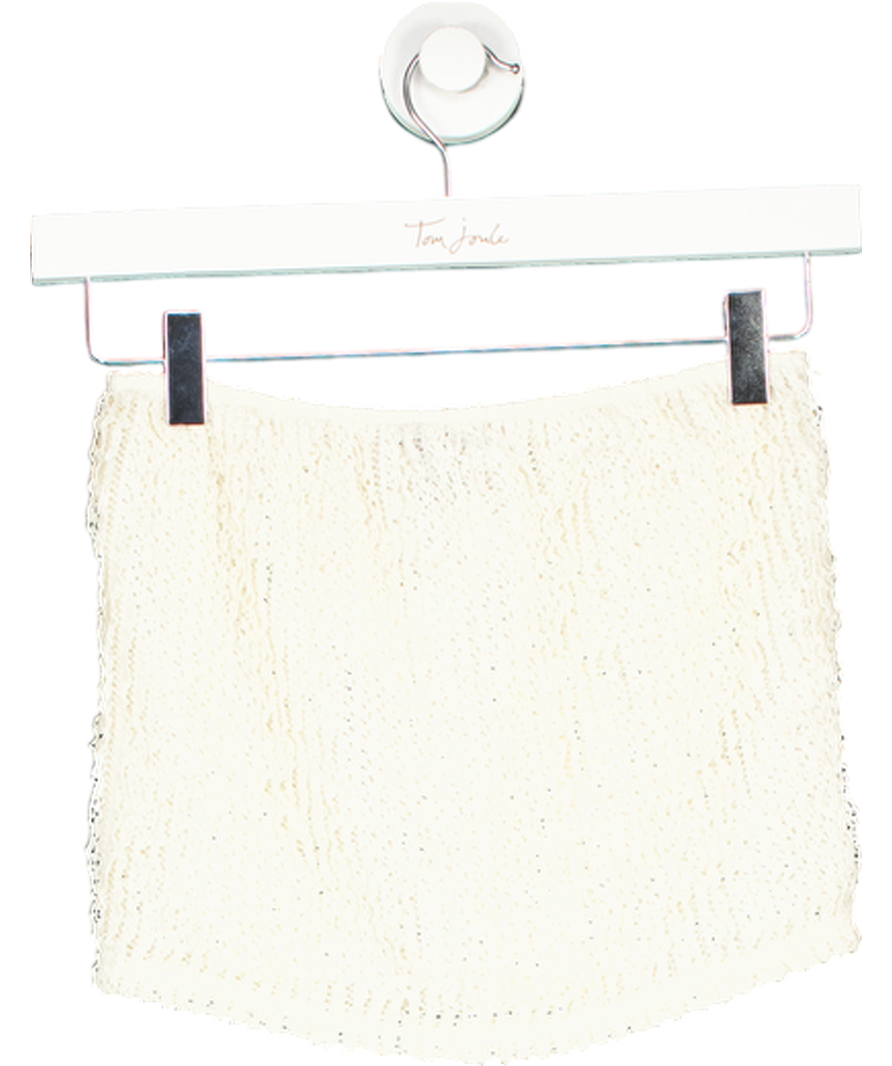 PrettyLittleThing Cream Mini Skirt UK 14