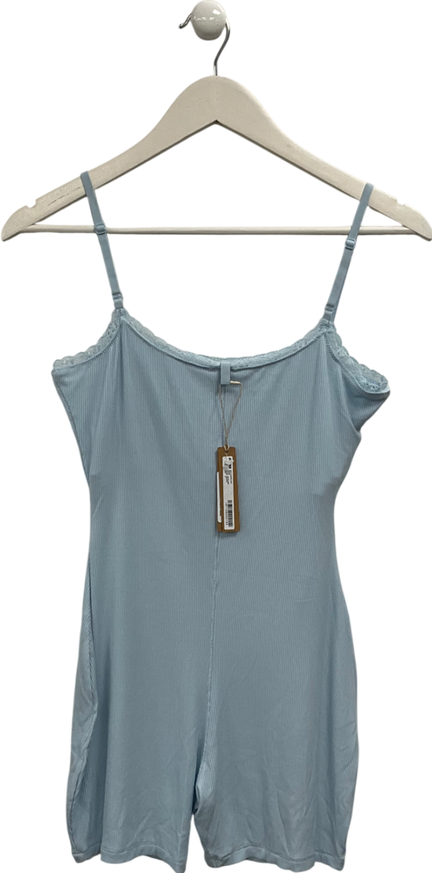 SKIMS Blue Soft Lounge Lace Onesie - Celeste UK M