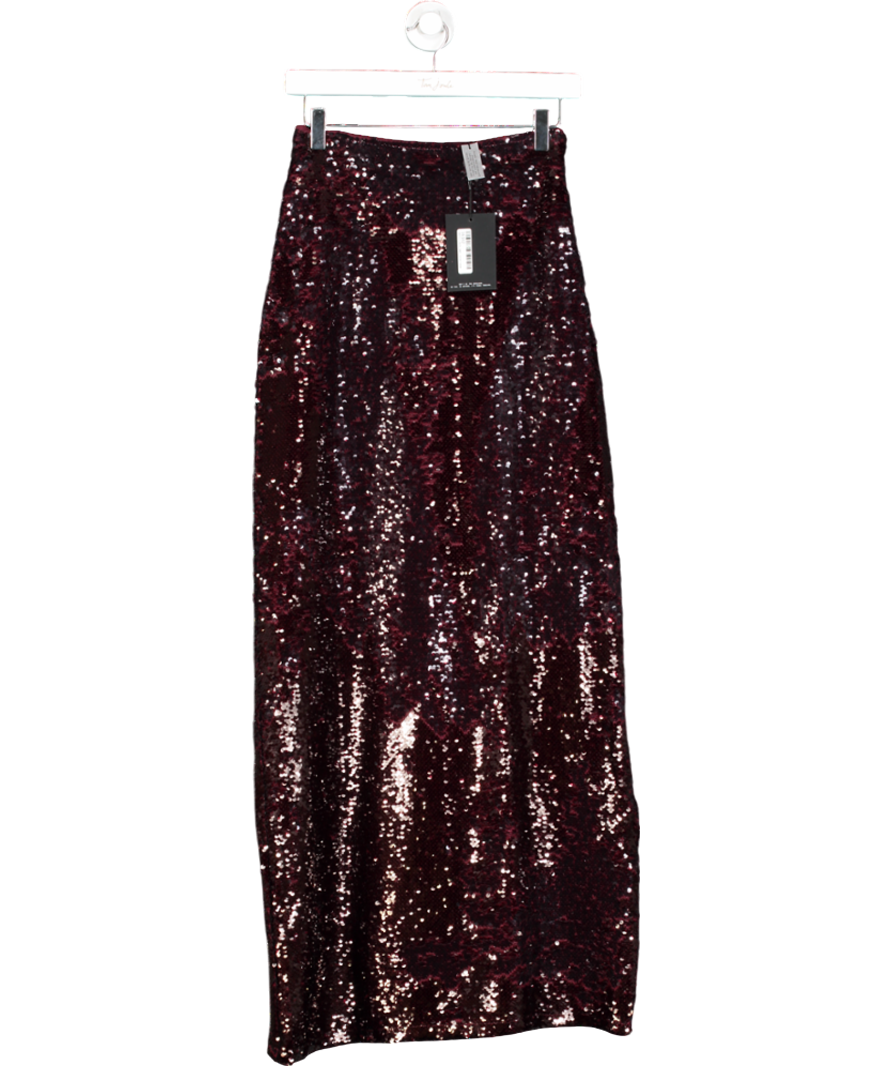 4th & Reckless Red Odell Sequin Maxi Skirt UK 6