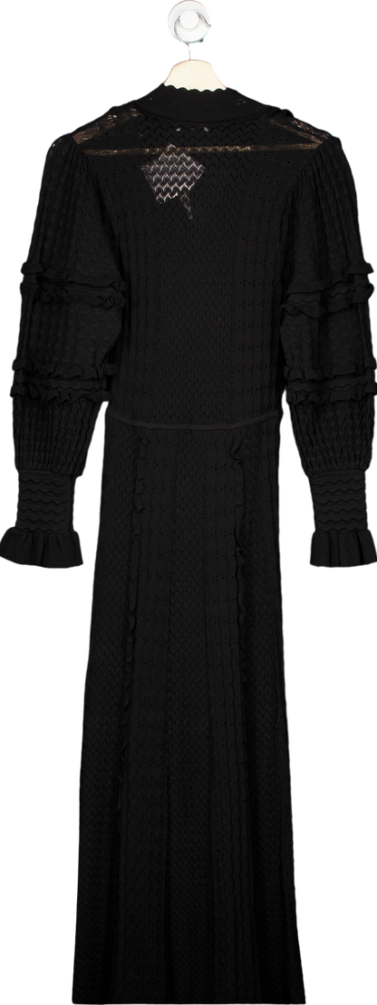Sandro Black Johanne high-neck knitted maxi dress EUR 36 UK 8