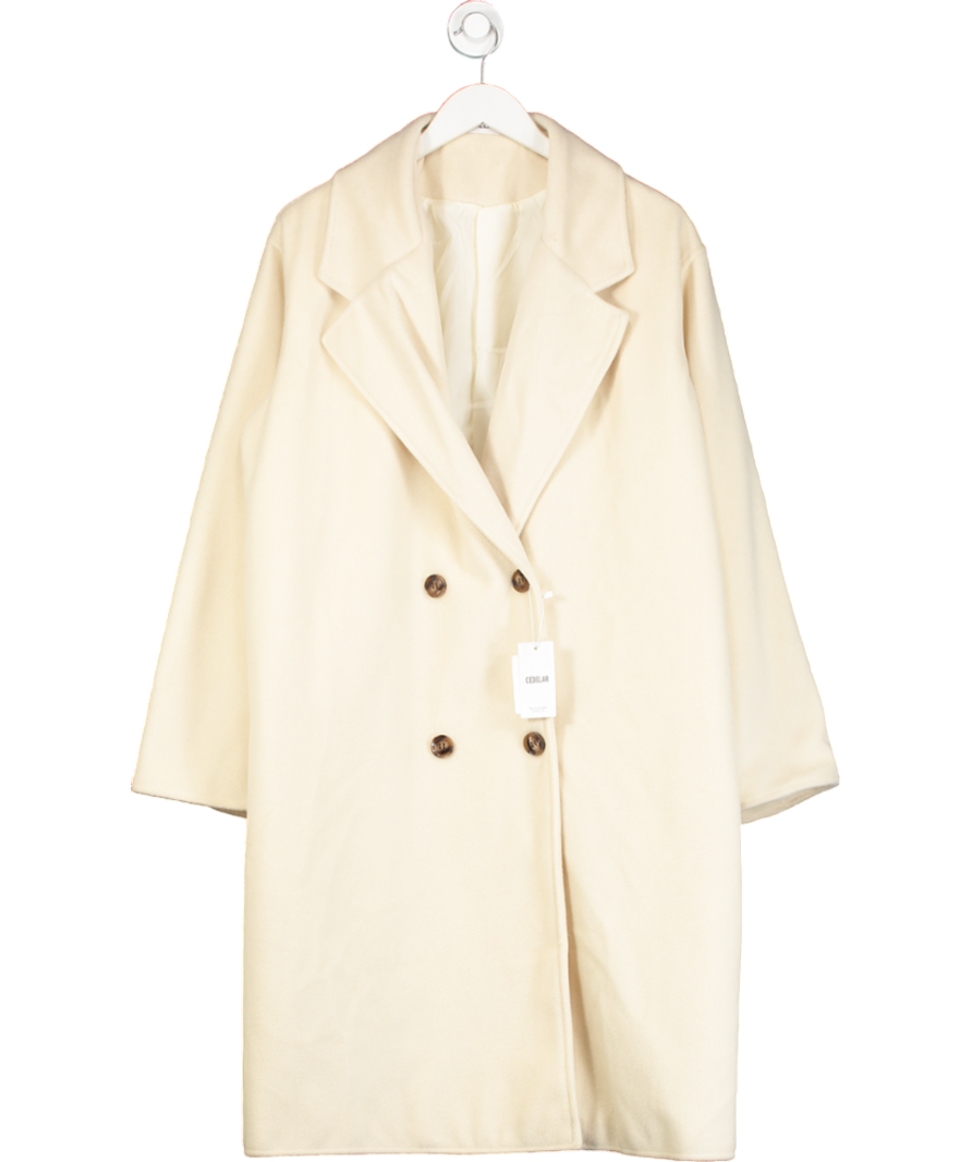 Cedelar Cream Wool Lok Longline Double Breasted Coat UK S