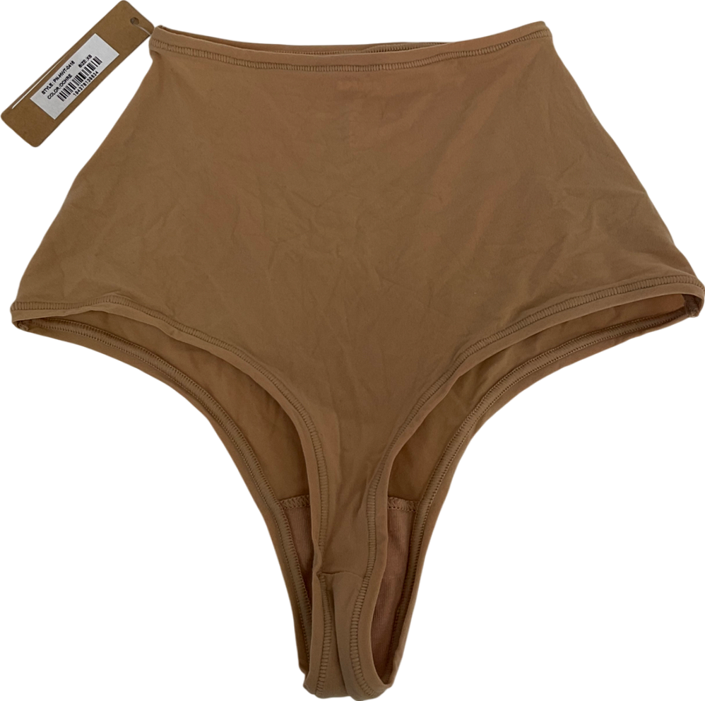 SKIMS Nude Seamless High Waist Thong In Ochre UK XS