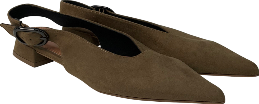 ASOS Brown Leonora Slingback Ballet Show Taupe Suedette UK 5 EU 38 👠