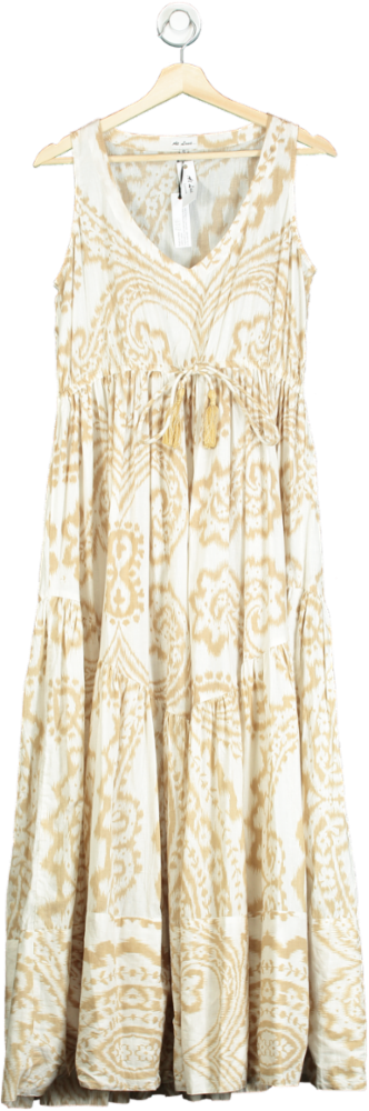 At Last Beige Patterned Maxi Dress UK S