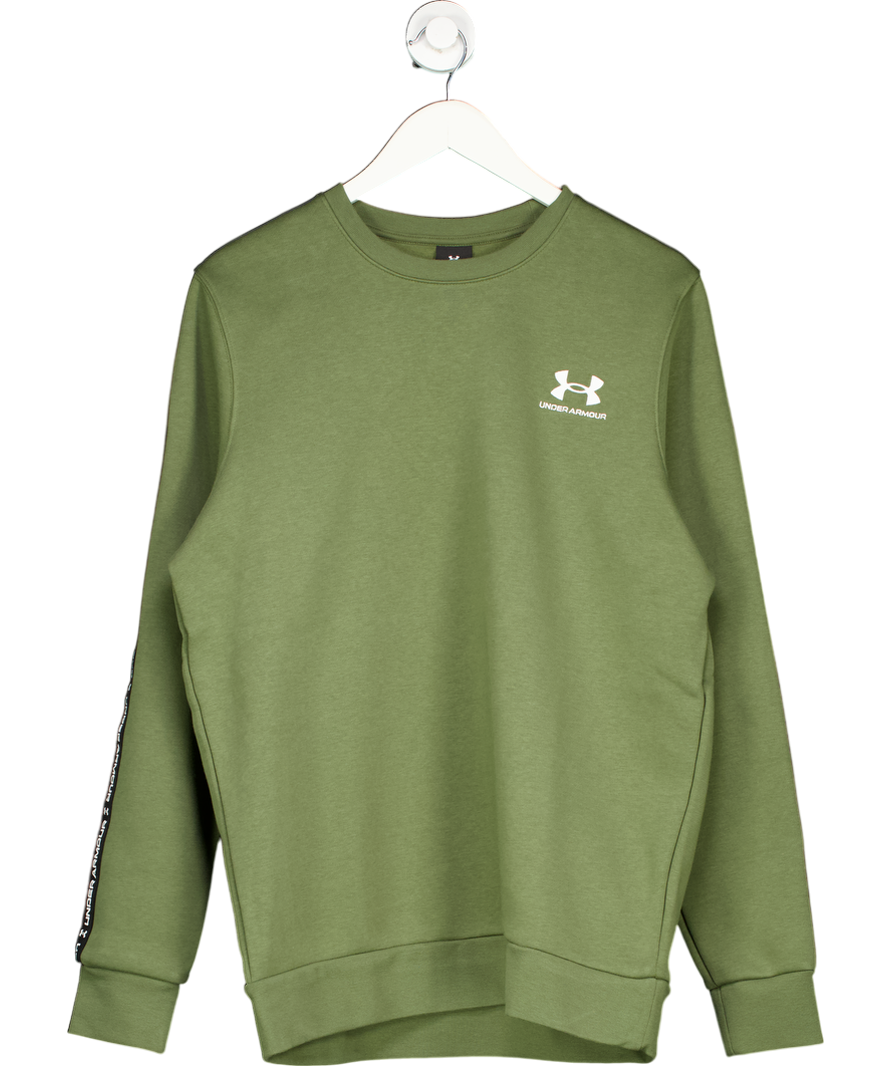 Under Armour Green Icon Fleece Taping Crew Neck Sweatshirt UK M