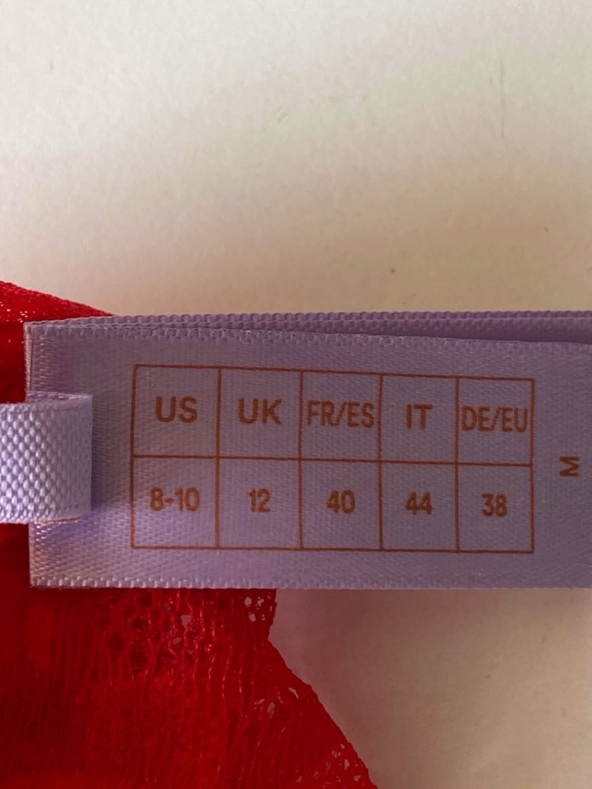 Honey Birdette Red Gabrielle Bra and Thong Set 32E / M