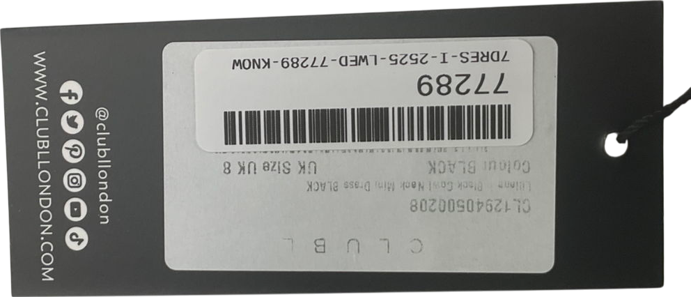 Club L Serenella Black Cowl Neck Mini Dress UK 8