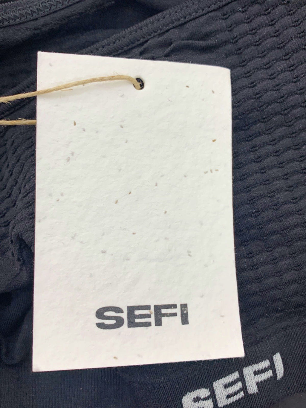 Sefi Black Waffle Asymmetric Bandeau Bra UK M