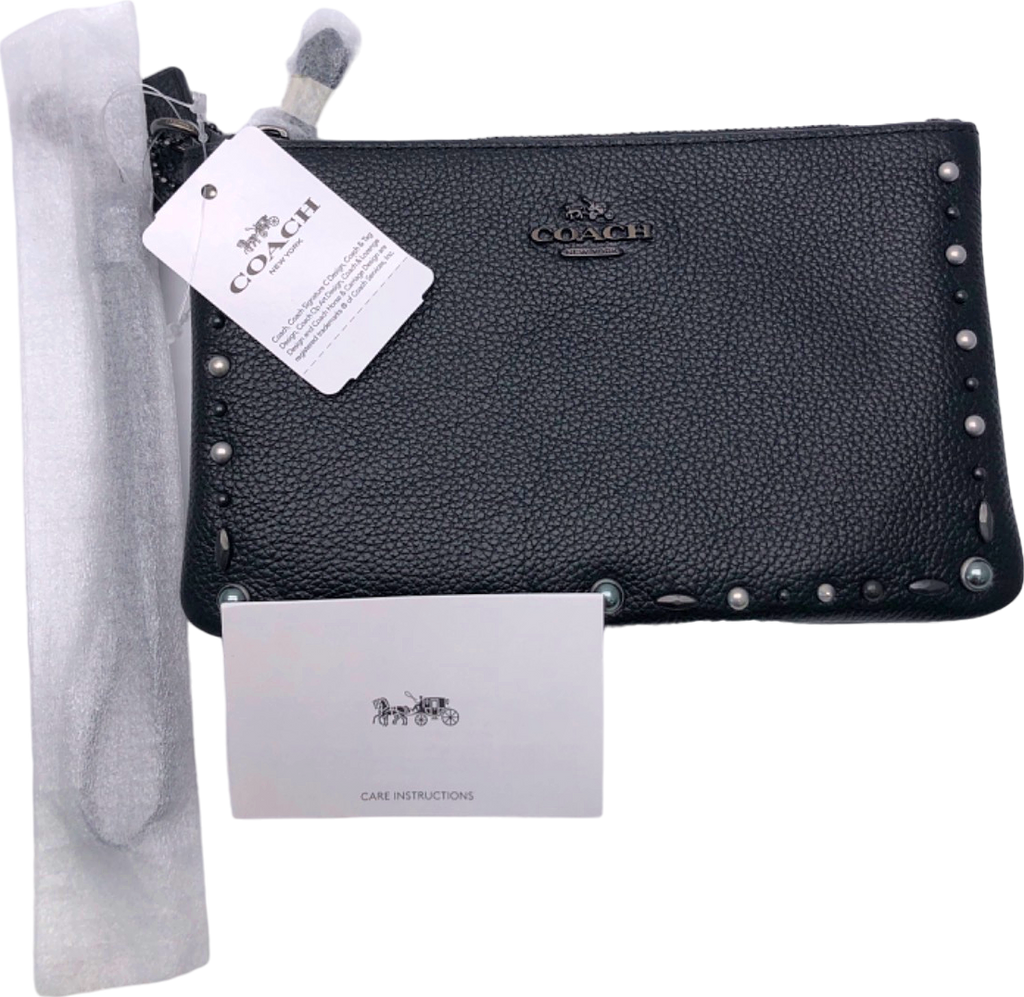 Coach Black Prairie Rivets Detailed Small Wristlet