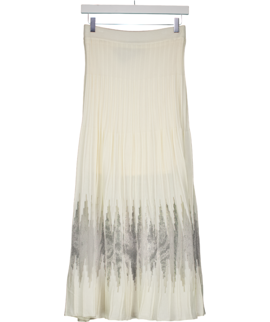 ZARA Cream Combined Sheer Semi- Sheer Knit Skirt UK S
