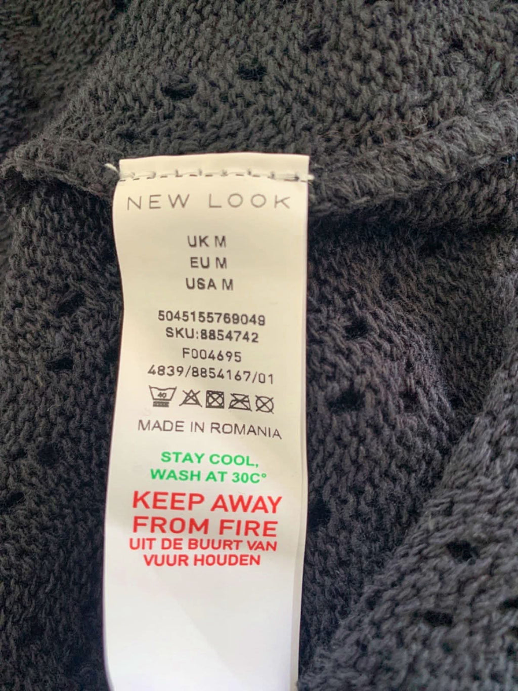 New Look Black Crochet Maxi Dress M