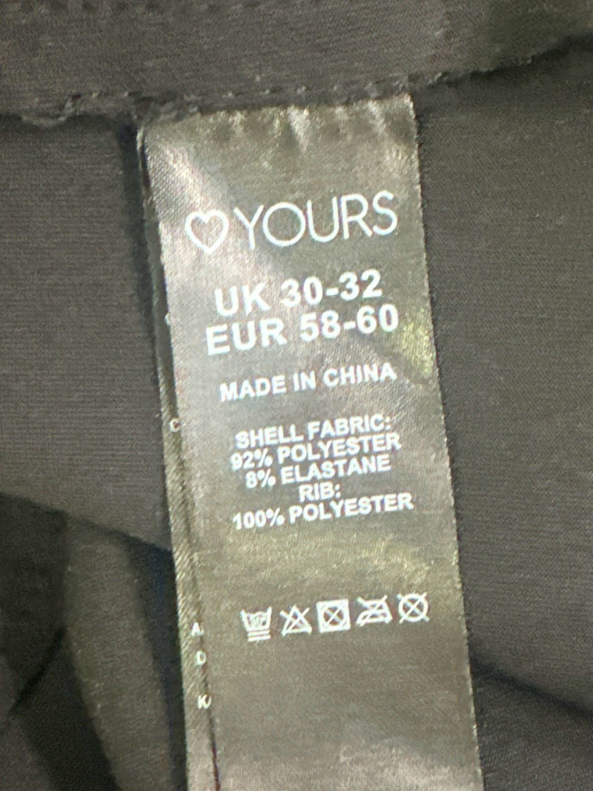 Yours Black Longline Coat UK 30-32