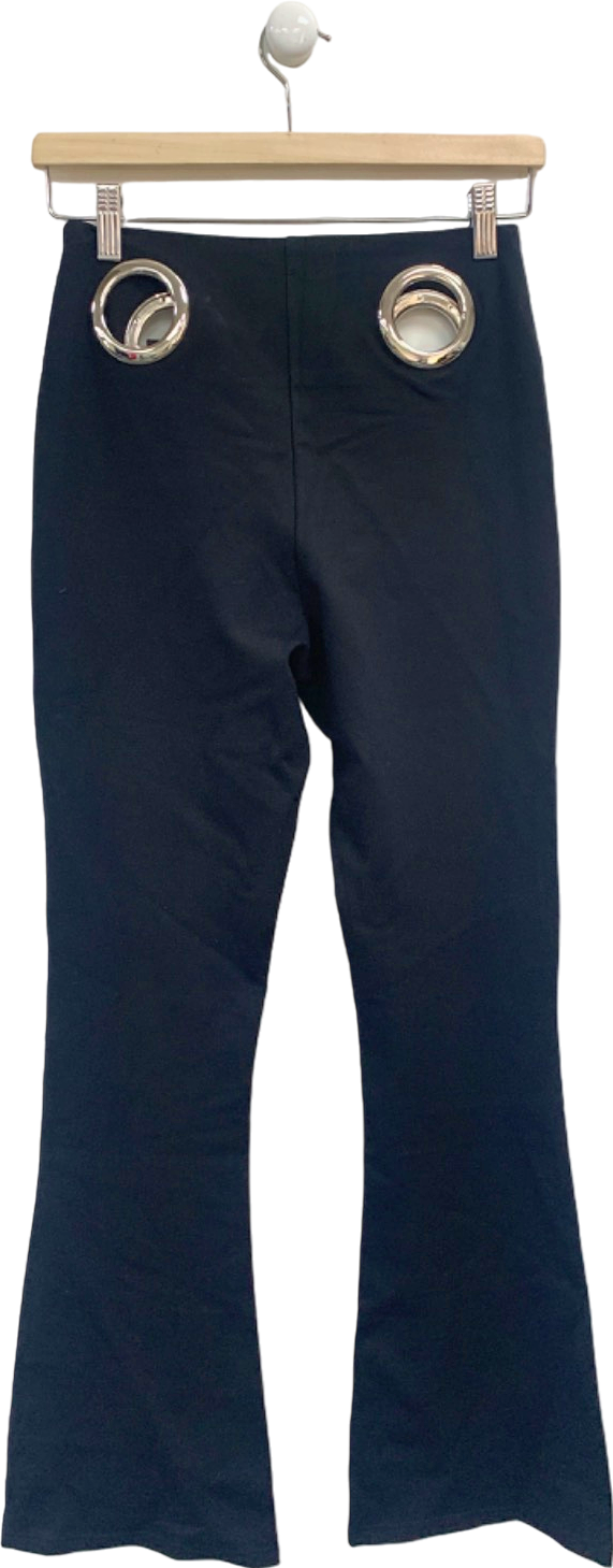 The Kript Black Flared Trousers UK S