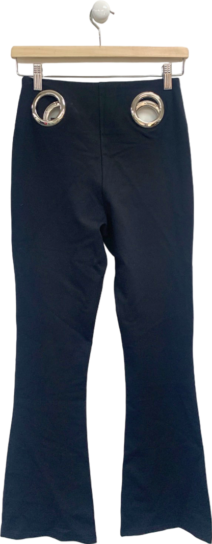 The Kript Black Flared Trousers UK S